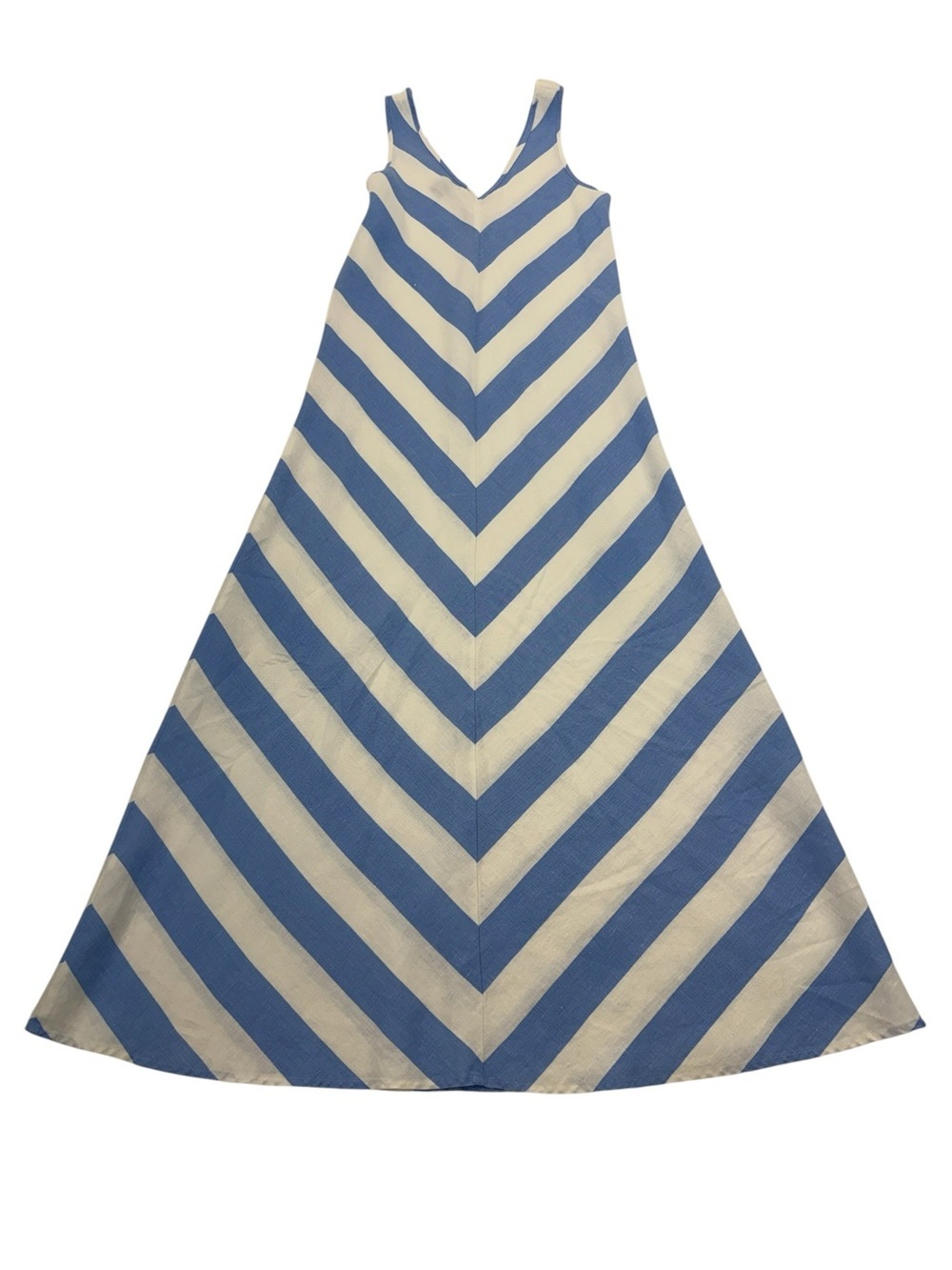 Neiman Marcus 100% Linen Striped Maxi Dress Small Blue/White - Picture 6 of 16